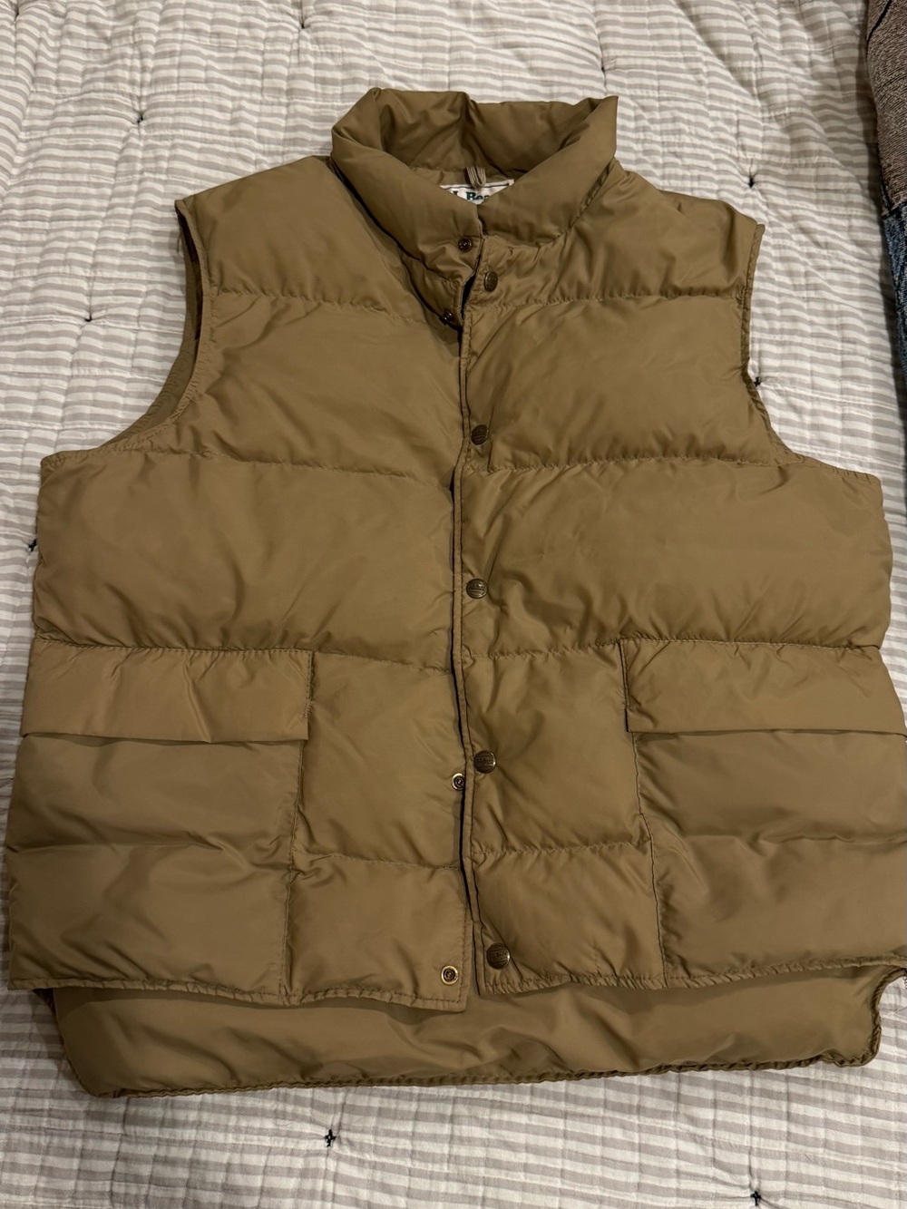 RARE L.L. Bean Men's Quilted Puffer Vest - Tan/Brown - Vintage